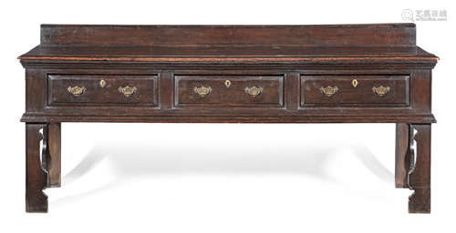 A Queen Anne joined oak open dresser base, circa 1710