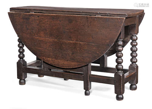 A Charles II joined oak gateleg dining table, circa 1680