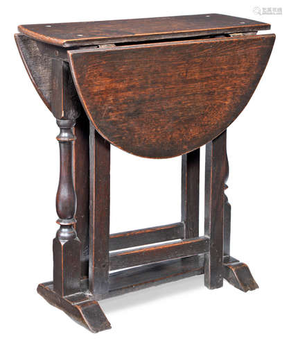 A William & Mary joined oak gateleg occasional table, circa 1690