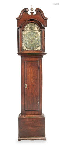 The dial signed John Phillip, Lantrisaint An 18th century joined oak-cased thirty-hour longcase clock, Glamorgan