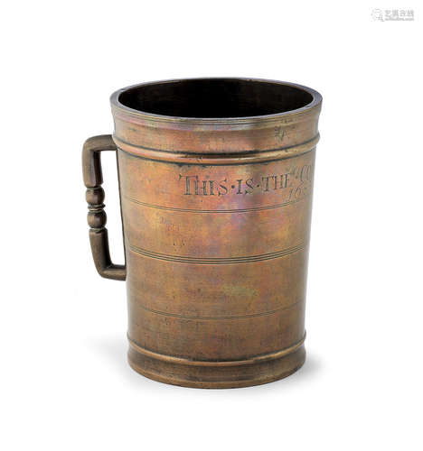 A rare and unusual Charles II corn measure, of gallon capacity, dated 1683