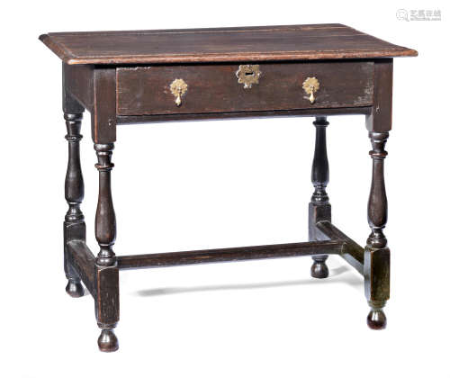 A joined oak side table, English, circa 1700-20