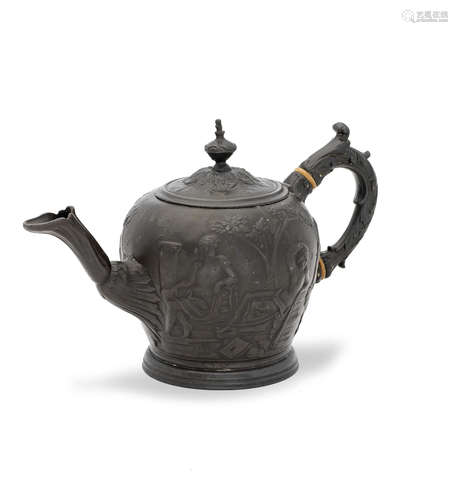 A rare cast pewter teapot, English, circa 1845