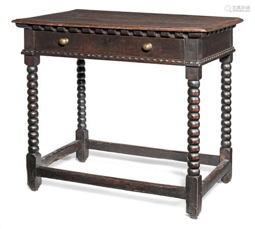 A Charles II oak side table, circa 1680