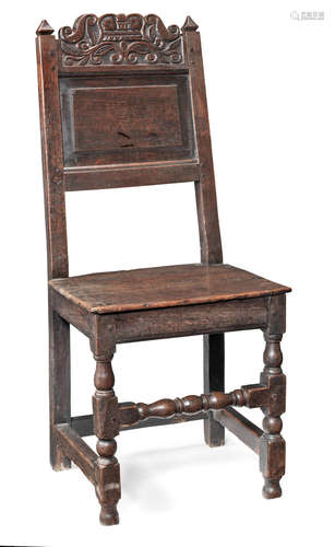 A William & Mary joined oak backstool, circa 1690