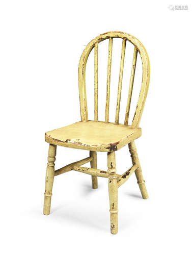 A cream-painted beech child's Windsor chair, English