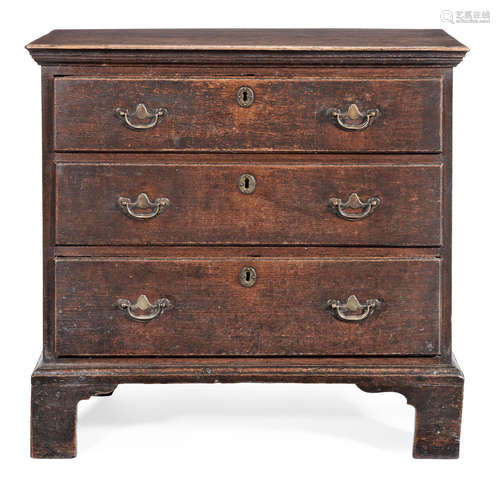 A George II small joined oak chest of drawers, circa 1750