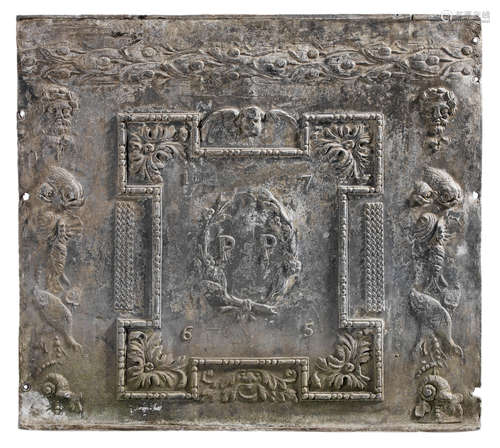 An early George III lead cistern panel, dated 1765