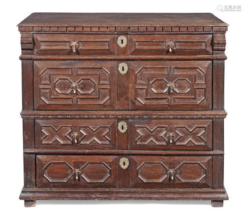 A Charles II walnut chest of drawers, circa 1680