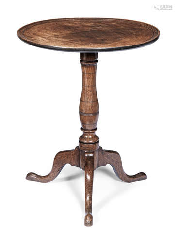 A George III oak tripod table, circa 1790