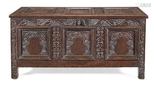 An unusual Charles II joined oak coffer, Yorkshire, circa 1670