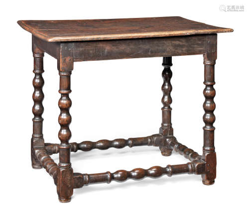 A Charles II joined oak centre table, circa 1680