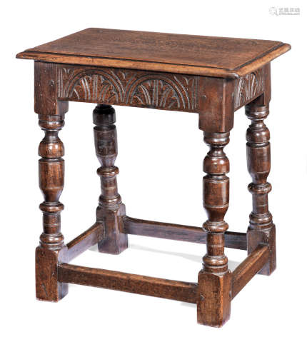 A Charles I oak joint stool, West Country, circa 1640