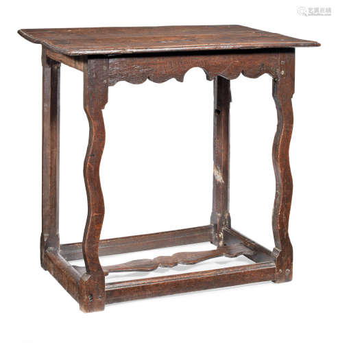 An unusual Charles II joined oak centre table, circa 1680 and later