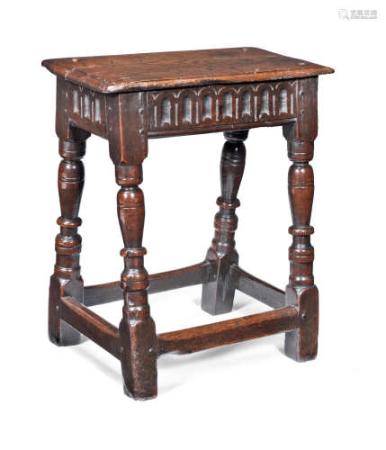 A Charles I oak joint stool, circa 1630