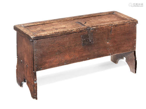 A rare mid-16th century oak boarded chest, English, circa 1550