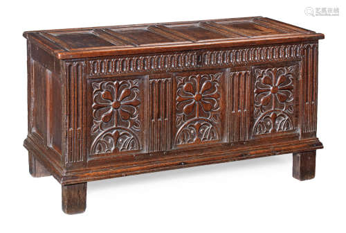 A Charles I joined oak coffer, West Country, circa 1630