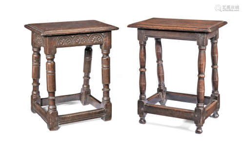 A Charles I oak joint stool, West Country, circa 1630