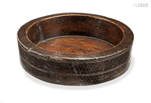 A first half of the 19th century elm cheese vat, or chessel, English, circa 1800-1850