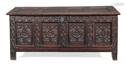 A Charles I joined oak coffer, West Country, circa 1640