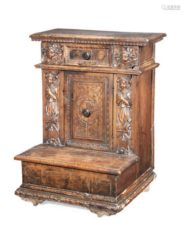 A late 16th/early 17th century walnut prie dieu, Italian