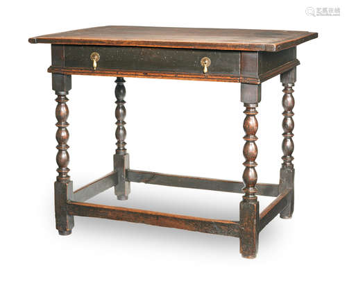 A Charles II joined oak side table, circa 1680