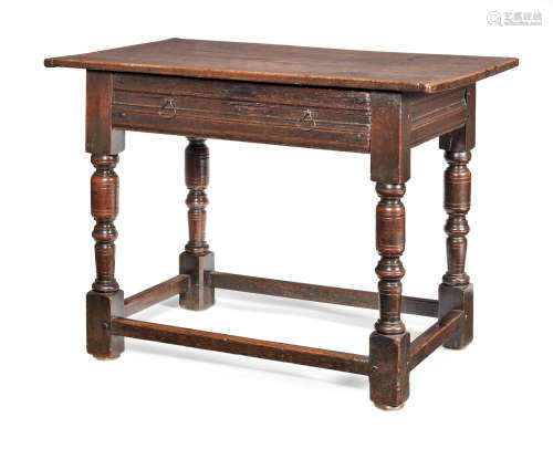 A good Charles I joined oak side table, circa 1640