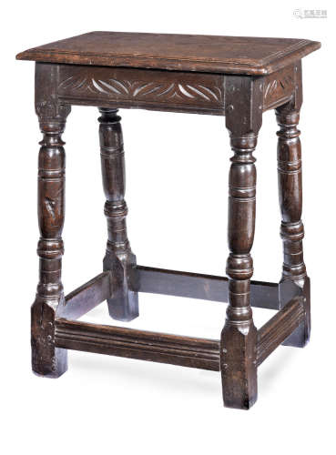 A Charles I oak joint stool, West Country, circa 1630