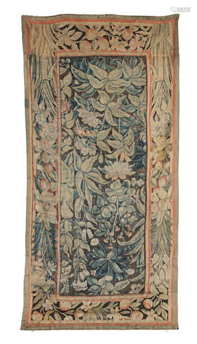 A 17th century floral verdure tapestry, Flemish