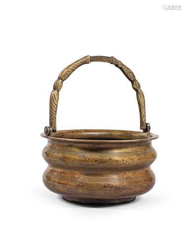 A bronze holy water bucket, Italian