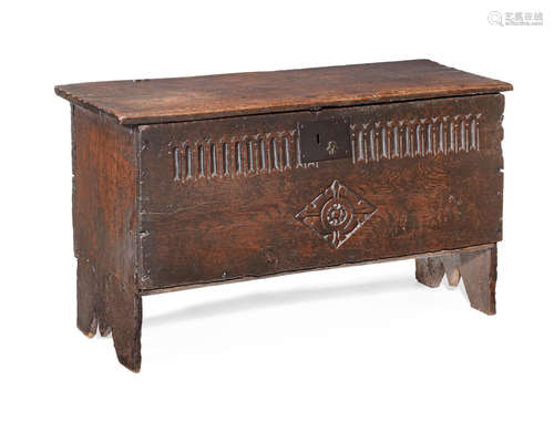 A Charles I boarded oak chest, West Country, circa 1640