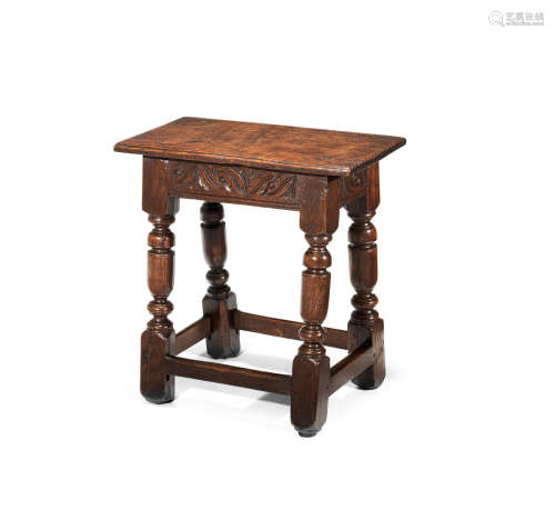 A Charles I oak joint stool, Gloucestershire, circa 1630