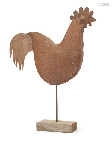 A 20th century sheet iron weather vane finial, probably French