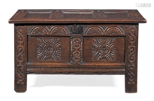 A Charles I joined oak coffer, West Country, circa 1640