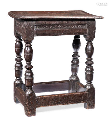 A Charles I oak joint stool, North Country, circa 1640