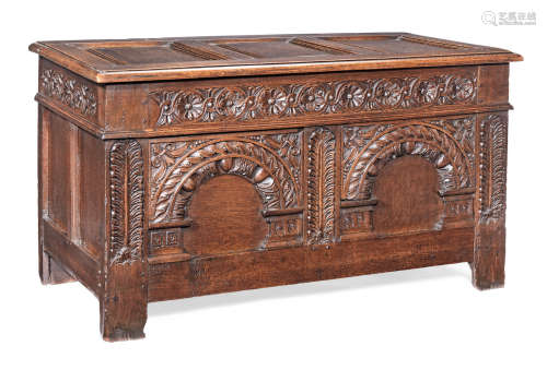 A Charles I joined oak coffer, West Country, circa 1630-40