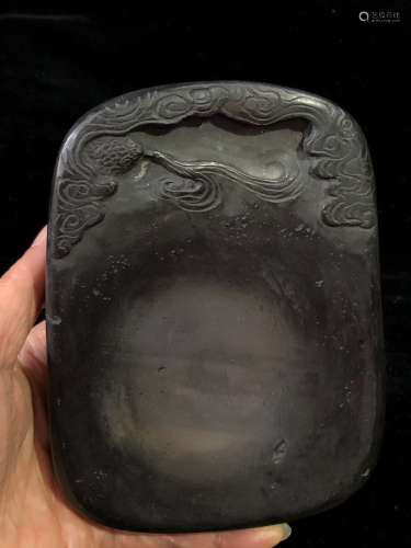 A DUAN STONE CARVED TOAD PATTERN INK SLAB