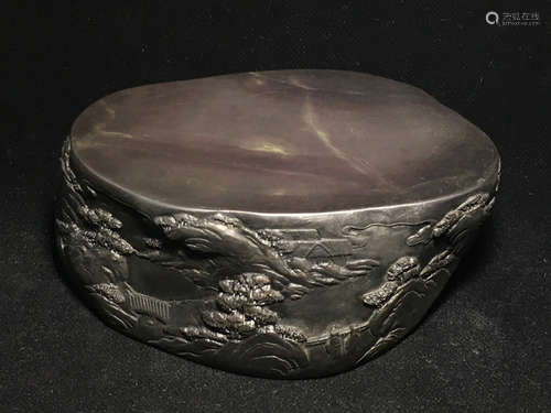 A DUAN STONE CARVED CLOUD PATTERN INK SLAB