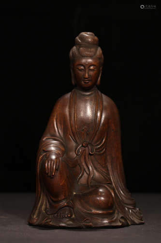 A CHENXIANG WOOD CARVED GUANYIN BUDDHA