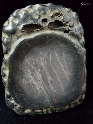 A DUAN STONE CARVED ICE PATTERN INK SLAB