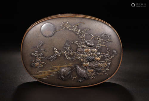 A BRONZE CASTED STORY PATTERN BOX