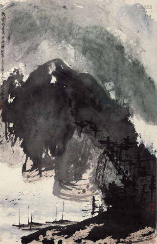 崔如琢（b.1944） 2012年作 残云收夏雨 镜心 设色纸本