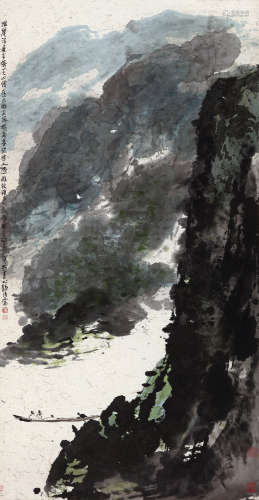 崔如琢（b.1944） 2013年作 淮岸浮屠半倚天 镜心 设色纸本