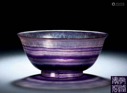 清乾隆 紫水晶碗