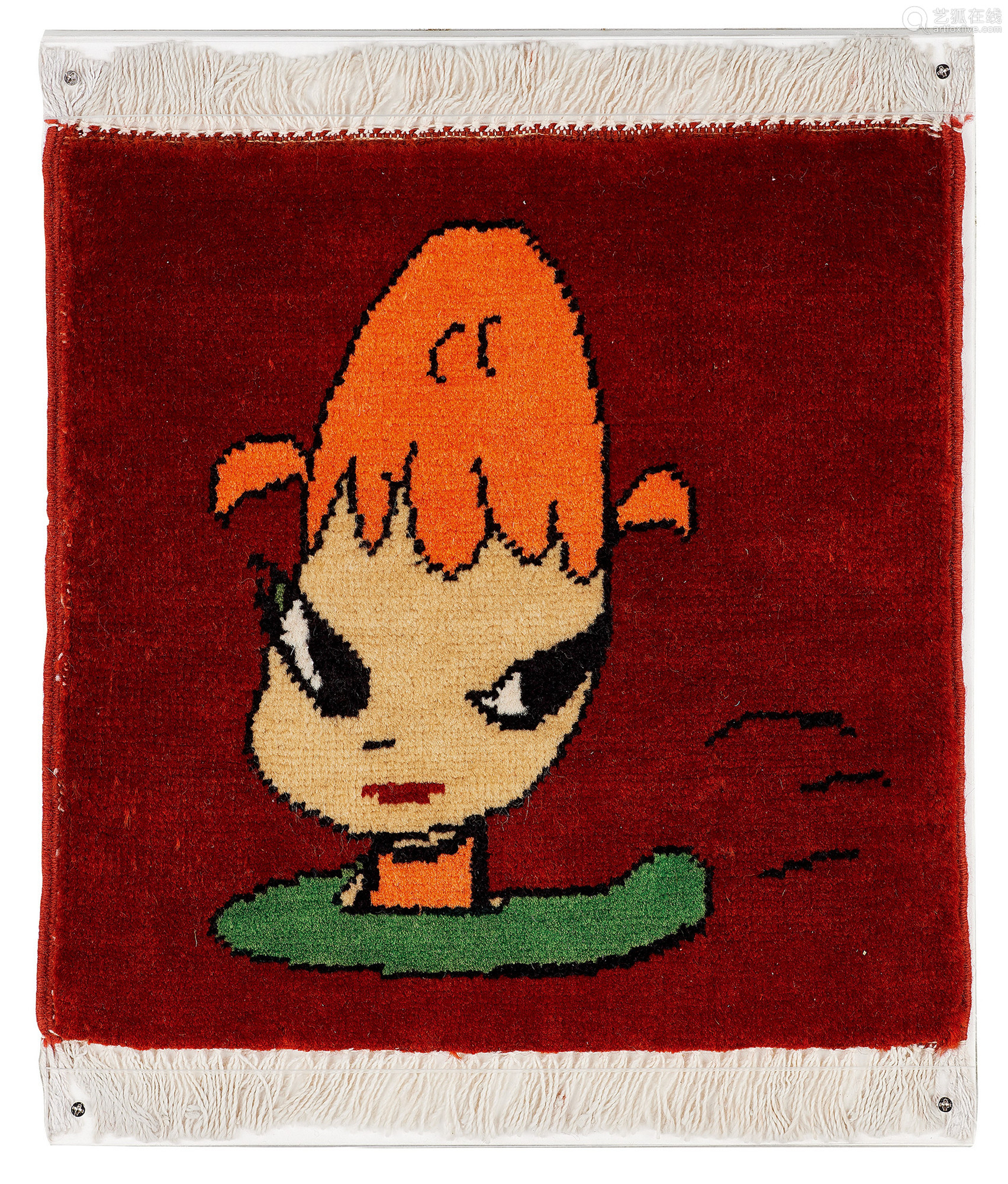 奈良美智08年作开飞机的女孩手工编织地毯 Deal Price Picture
