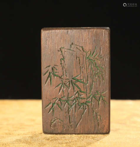 A CHENXIANG WOOD BAMBOO PATTERN PENDANT