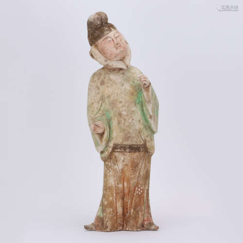 CHINESE POTTERY STANDING FIGURE