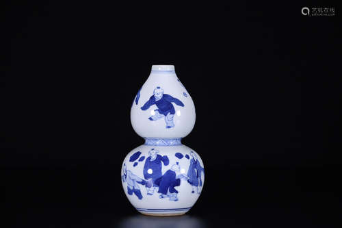 17-19TH CENTURY, A STORY DESIGN PORCELAIN CALABASH VASE, QING DYNASTY