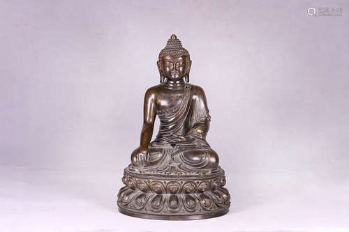 17-19TH CENTURY, A BUDDHA DESIGN BRONZE ORNAMENT, QING DYNASTY