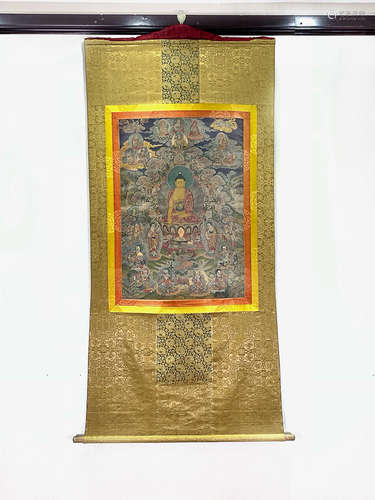 17-19TH CENTURY, AN OLD TIBETAN TANGKA, QING DYNASTY